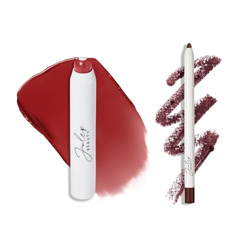 Julep The Perfect Pair 2pc Set: It's Balm Tinted Lip Balm Brandy Wine and With a Trace Retractable Creamy Long-Lasting Lip Liner, Black Cherry