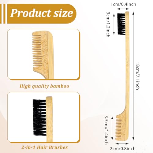 Edge Control Brush, 3 PCS Edge Brush Sturdy Mustache Brush for Men 2-in-1 Edge Hair Brush Comb Styling Gentle Care Tools Compact Curling Accessories for Curly Hair