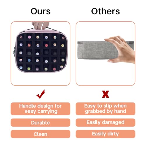 2 Pcs Small Clear Nail Polish Organizer Holds 60 bottles(15ml-0.5fl.oz) Nail Polish Case Multifunctional Nail Polish Bag organizer, Cosmetic Travel Makeup Cases for Women Pink
