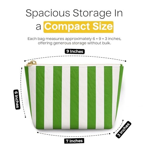 Aspen Lane Makeup Bag Set of 5 Waterproof Cosmetic Bags for Women Travel Makeup Bag Organizer Small Makeup Pouch Bulk Gifts for Bridesmaids Bachelorette Party and Travel Pouches white Green