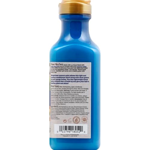Maui Moisture Nourish & Moisture + Coconut Milk Conditioner to Hydrate and Detangle Curly Hair, Lightweight Daily Moisturizing Conditioner, Vegan, Silicone & Paraben-Free, 13 fl oz (Pack of 2)