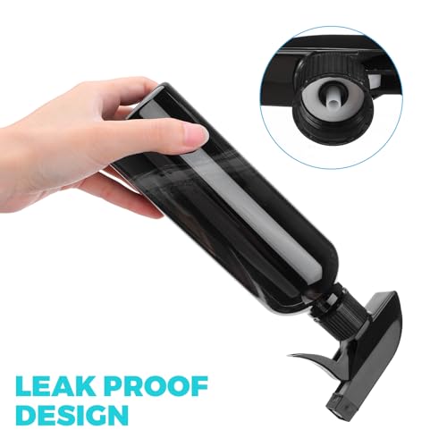 12 Pack Black Empty Fine Mist Sprayers, Plastic Spray Bottle Refillable Container Leak-proof Sprayers for Cleaning Solutions Water Hair Essential Oils Adjustable Head Sprayer
