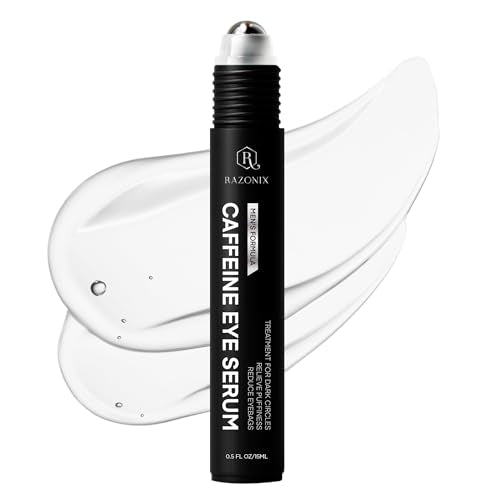 RAZONIX Eye Bags Treatment for Men: Caffeine Eye Roller for Puffy Eyes and Puffiness ? Under Eye Cream for Dark Circles (Medium, Unscented)