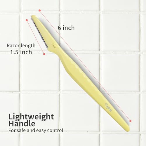 Tinkle Everglow Dermaplane Razor (3 ct), Eyebrow Razor & Face Razors for Women, Peach Fuzz Remover, Dermaplaning Tool, Stainless Steel Blades, Stocking Stuffers