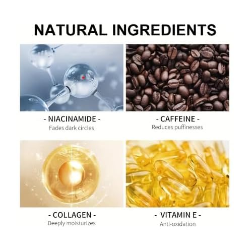 Caffeine Eye Cream for Puffiness and Bags Under Eyes Daily Anti-Wrinkle Cream Collagen Peptide Eye Cream Day and Night Reduce The Look Of Aging Line Smoothing Skin Care 1.7 FL OZ,1 Pack