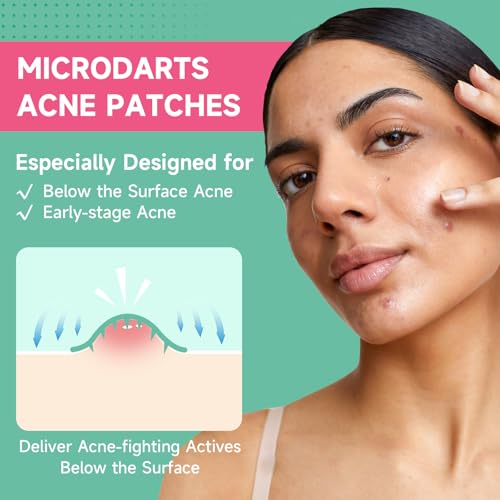 36P Microdart Acne Patches, Hydrocolloid Pimple Patches with Salicylic Acid & Madecossoside, Microdart Zit Patches for Deep Blemishes & Early Stage Acne (Patented)