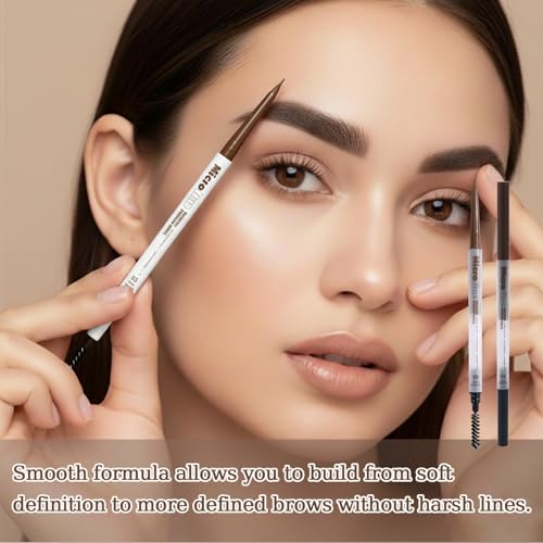 MicroFine Precision Brow Pencil, Ultra-Fine 1.2mm Tip, Buildable Natural Color, Smudge-Resistant Long-Wear, Vegan & Cruelty-Free Brow Definer (03 Dark Brown, 0.0016 oz/45mg£¨pack of 1£©)