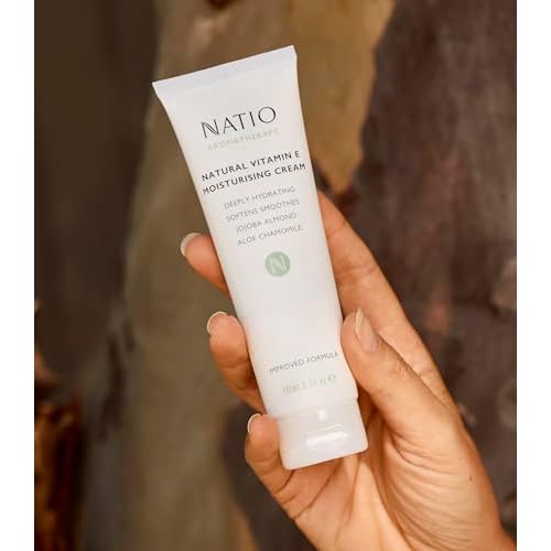 Natio Australia Aromatherapy Natural Vitamin E Moisturizing Cream, 3.4 oz - Non-Greasy Aloe Vera Face Moisturizer - Deeply Hydrating Face Cream (Pack of 2)