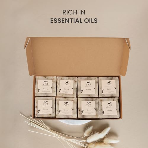 8-Pack Rosemary Bar Soap ? Made with Rosemary Leaves, Olive Oil and Coconut Oil - Luxury Handmade Soap Bar for Face, Body and Hands - Gently Cleanses and Hydrates All Skin Types- For Men and Women