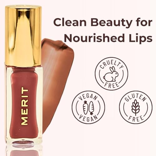 Merit Shade Slick Classics Tinted Lip Oil - Pink Beet (cool pink) 0.23 oz / 7 ml