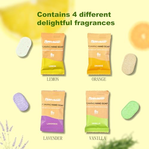 flowcheer Foaming Hand Soap Refill Tablets, 24 Pack, Makes 216 fl oz (24 x 9 fl oz Bottles),Variety Fragrance,Fresh & Clean Handwash, Eco Friendly foam Soap Tablets