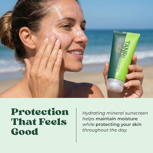 TANRI Mineral SPF 30 Sunscreen for Face & Body | Lightweight Tinted Feel | Reef Safe Sunscreen travel size | Made in USA | Broad Spectrum UVA/UVB Protection, Hydrating | Water Resistant 80 Min,3fl oz