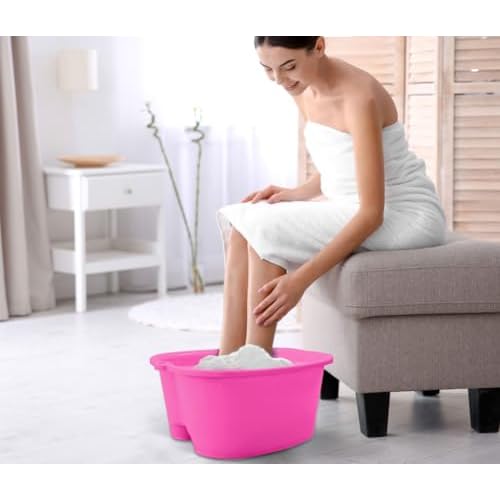 Mantello Extra Large Foot Soaking Tub - Home Foot Basin for Relaxing Soaks (Hot Pink)