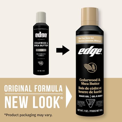 Edge Shave Gel for Men, Cedarwood & Shea Butter, 7oz (3 Pack) - Shaving Gel For Men That Moisturizes, Protects and Soothes To Help Reduce Skin Irritation (Packaging May Vary)