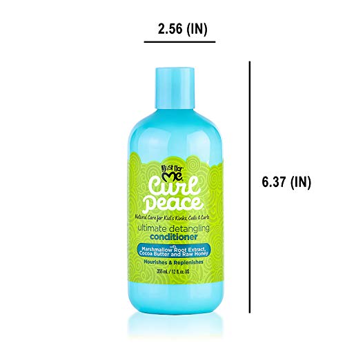 Just For Me Curl Peace Ultimate Detangling Conditioner (3 Pack) - Nourishes & Replenishes, Contains Marshmallow Root Extract, Cocoa Butter & Raw Honey, Sulfate Free, No Animal Testing, 12 oz
