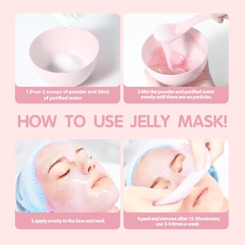 Jelly Mask For Facials Professional,Spa facial mask Rubber Mask, Moisturizing&Hydrating for Wrinkles&Acne,23 Fl Oz Jar Face Mask SkinCare,Natural Gel Face Masks Facial Mask (Himalayan salt)