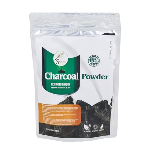 SVATV Activated Charcoal Powder | Natural Face Masks | Cleanse Excess Oil | Brightening skin | Ingredient for Dental Care | Fresh Glowing Skin - 227g, Half Pound, 8 Ounce