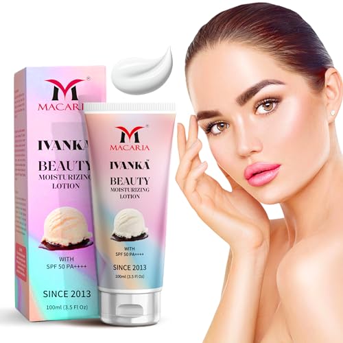 Ivanka Beauty Moisturizing Lotion for Winter Dry Skin with Vanilla Fragrance & Hyaluronic Acid - for Good Smell, All Skin Types including Sensitive & Acne Prone Skin - with SPF 50 - without Chemicals