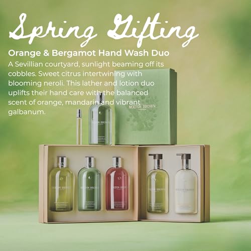 Molton Brown Orange & Bergamot Hand Care Collection - Fine Liquid Hand Wash & Lotion 2 x 10 fl. oz., Luxury Scented Gift Set for Women, Mothers Day