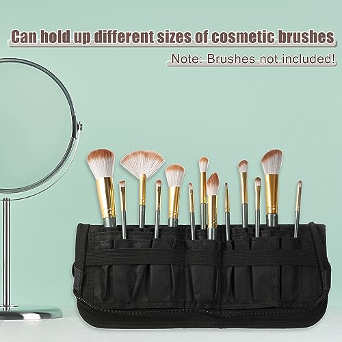 VOCOSTE Foldable Makeup Brush Holder, 23 Pockets Makeup Brush Organizer, Stand-up Makeup Brush Travel Bag Cosmetic Case, Portable Travel Makeup Brushes Case Handbag