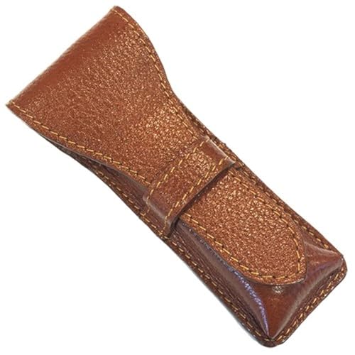 Parker Genuine Leather Travel Case for Safety Razor ? Stylish Protective Storage Pouch for DE Razors (For Standard & Long Handle Lengths)