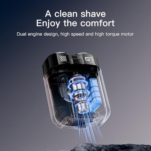 Mini Shaver, Portable Travel Shaver, Mini Shavers for Men, Rotary Dual Blades IPX7 Waterproof Cordless USB C Rechargeable Electric Razor