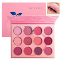 Pink Eyeshadow Palette,12 Colors Peach Matte & Shimmer Highly Pigmented Pink Mini Makeup Eyeshadow Pallet, Warm Natural Blendable Long Lasting Waterproof Small Pallets Eyeshadow for Women and Girls