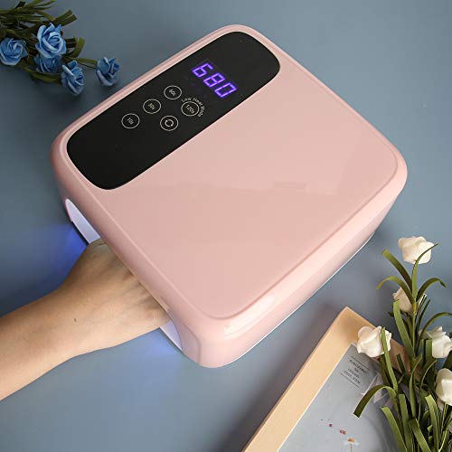 72W Nail Lamp Gel Nail Polish Dryer - Quick Drying LED Nail Art Tool with Intelligent Touch Activation, 10S/30S/60S/120S Modes, 15600mAh Battery, Scratch-Resistant and Easy to Clean