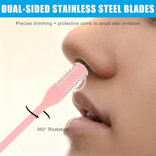 15 Pack Manual Noses Hair Trimmer, 2-in-1 Nasal Hair Cutter, Noses Hair'sRemover for Women & Men, Nasal Hairs Trimming Tool with Cleaning Brush Nose Hair Cutter