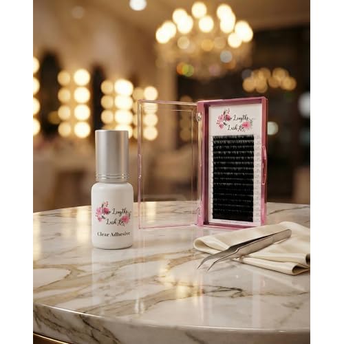 Clear Eyelash Extension Adhesive ? 1 Sec Dry Time, Low Fume, Latex-Free Transparent Lash Glue for Sensitive Clients ? Classic & Volume ? 6?8 Week Retention ? Professional Use ? 5ml