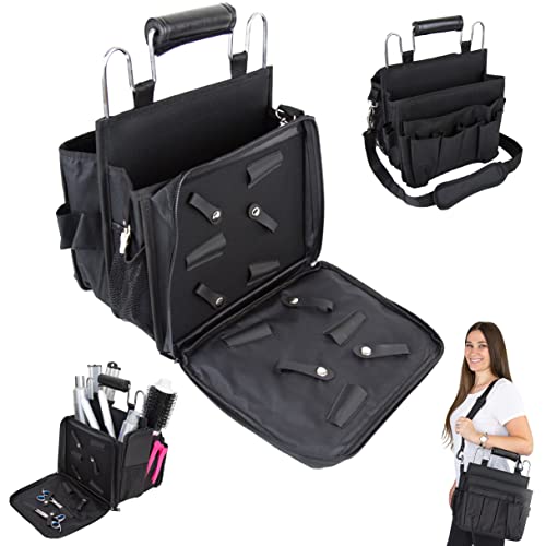 Open Hair Stylist Case ? Sturdy Metal Frame Hairdresser Bag ? Cosmetology Organizer for Hair Stylists ? Hair Styling Tool Bag and Storage Organizer