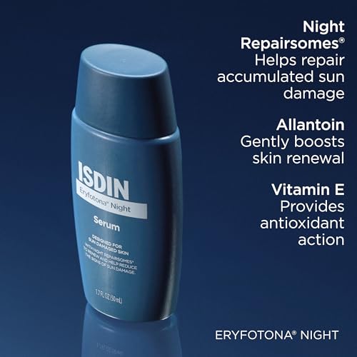 Eryfotona Night, Ultra-Fluid Night Serum That Helps Reduce Signs Associated with Prolonged Sun Exposure with Night Repairsomes and Vitamin E, 50ml