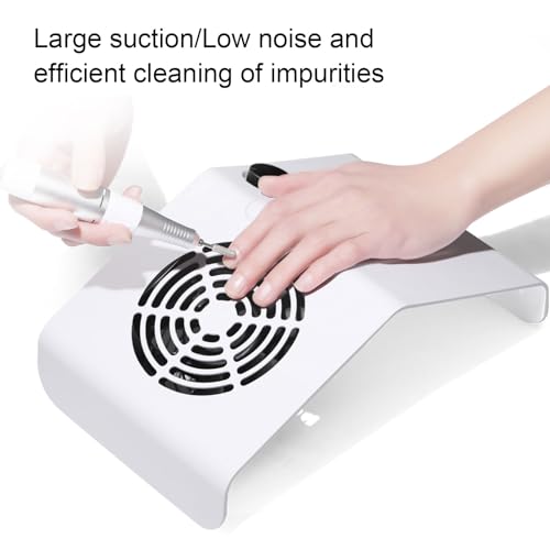 Nail Dust Collector Electric Machine Adjustable Low Noise Suction 80W Vacuum for Salon Studio Nail Vacuum Fan Nail Dust Suction Machine Nail Dust Collector Extractor Nail Art Dust Suction Collector