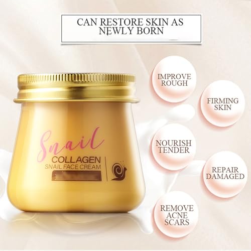 Snail Collagen Face Cream - Hydrating Anti-Wrinkle and Rejuvenating Cream, Collagen Snail Rejuvenation Face Cream for Women