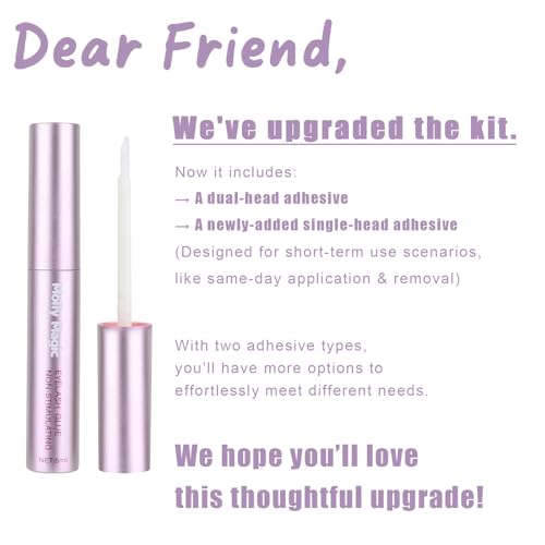 Molly Magic Aphrodite Lash Clusters Kit, Wispy Natural 8-18mm D Curl Individual DIY False Eyelash Extensions with Lash Bond and Seal, Thin Invisible Black Band