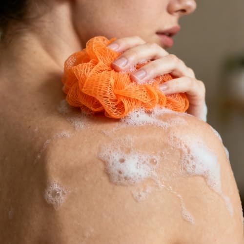210 Pcs Loofahs Bulk 20g Multicolor Bathing Sponge Cleaning Wash Puff Accessories Soft Mesh Shower Luffas Exfoliating Body Scrubber Packs for Women Men Travel