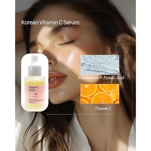 10% Vitamin C Serum ? Face Serum - Korean - Brightening & Anti-Aging Formula with Ferulic Acid & Niacinamide ? Improves Skin Tone, Dark Spots, Fine Lines & Wrinkles - Natural Ingredients 30ml