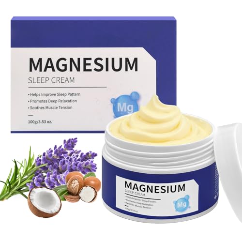 Magnesium Lotion for Sleep - Soothing Relief & Relaxation with Chamomile, Hyaluronic Acid & Witch Hazel - Hypoallergenic Magnesium Body Cream for Legs & Feet 3.53 oz