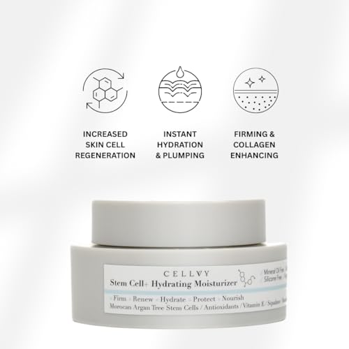 Hydrating Korean Moisturizer w/Moroccan Argan Tree Stem Cells, Korean Taiwanese Skincare Stem Cell Face Cream w/Squalane & Antioxidants, Lightweight, Firms, Repairs & Boosts Collagen