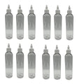 Natural Farms 8 oz Clear Cosmo Plastic Bottles -12 Pack Empty Bottle Refillable - BPA Free - Essential Oils - Aromatherapy | White Twist Top Caps - Made in the USA