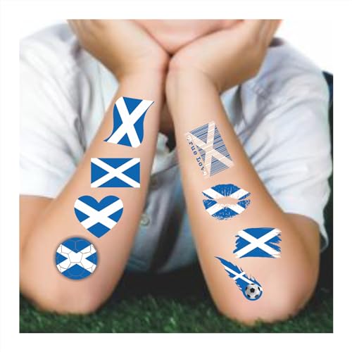 Meme Series Womaha 40 Pcs Individual Scotland Flag Temporary Tattoos for Kids Football Temporary Face Tattoos¡¦