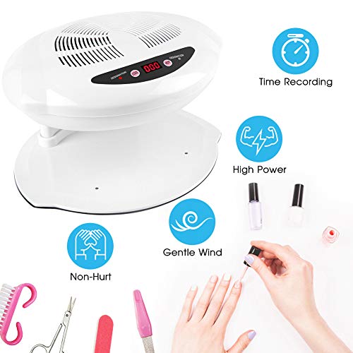 Ejoyous Nail Polish Dryer for Hands and Feet, 2 in 1 Cool/Warm Air Blow, LED, White