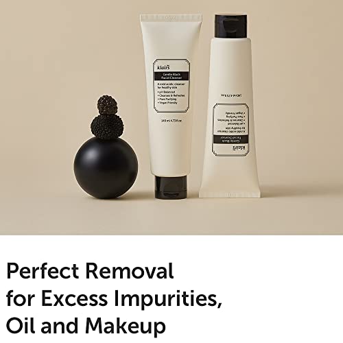 DearKlairs Gentle Black Facial Cleanser | Vegan, Low pH, Hydrating Finish, Creamy Foam Cleanser, Daily Face Wash, 4.73 Fl Oz