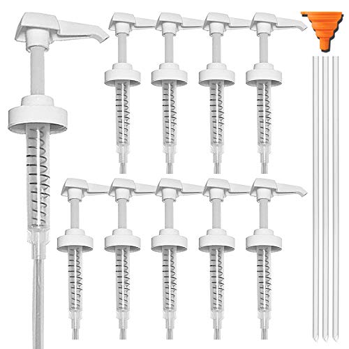 AMORIX 12PCS Gallon Jug Pump Dispenser Replacement White Lotion Dispensing Pump Top 38/400 Fits 1 Gallon Jugs for 64oz 128oz Containers Hand Sanitizer Shampoo Bottles, Plus Funnel