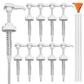 AMORIX 12PCS Gallon Jug Pump Dispenser Replacement White Lotion Dispensing Pump Top 38/400 Fits 1 Gallon Jugs for 64oz 128oz Containers Hand Sanitizer Shampoo Bottles, Plus Funnel