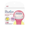 Schick Intuition Lemon Renewing Moisture Women Razor Refill Cartridges, New Version 2022 (Lemon3Count(1Pack))