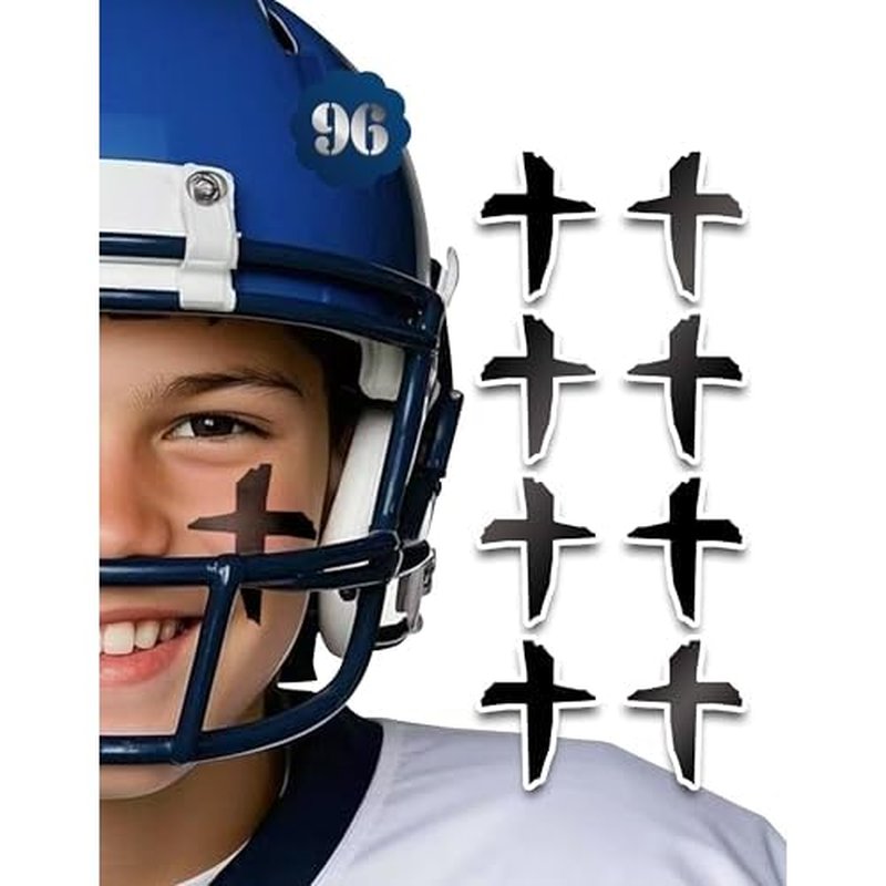 96 Pairs Sports Cross Eye Black Stickers for Men Women£¬Football Baseball Softball Lacrosse Fans Breathable Eye Strips for Party Game Sport Supplies