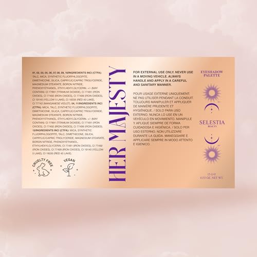 Nude Eyeshadow Palette Her Majesty ? 12 High Pigment, Blendable Shades ? Long-Lasting & Smudge-Proof ? Matte, Satin, Shimmer & Glitter Finishes ? 0.47 oz