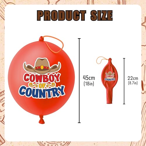 72 PCS Cowboy Party Favors for Kids ? 48 Pre-Cut Temporary Tattoos & 24 Cowboy Punch Balloons Themed Birthday Party Decorations Supplies Favors Gifts, Goodie Bag Fillers, Classroom Rewards