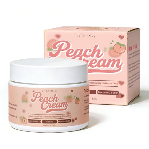 Peach Firming Body Cream | Lightweight Hydrating Moisturizer with Cupuacu Butter & Hyaluronic Acid | Non-Greasy, Quick-Absorbing for Daily Skin Comfort | 2 Oz (Peach)